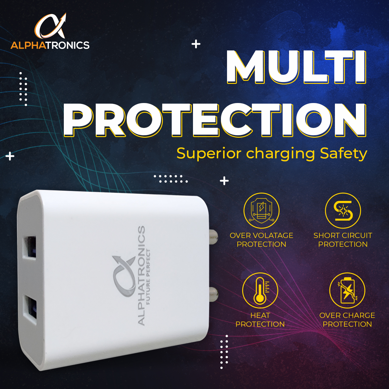 Dual Port Fast Charger | 12W Max Output | Universal Compatibility | Includes 1 M Micro USB Cable