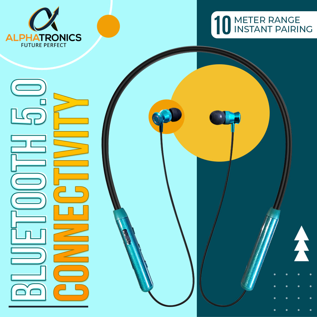 Wireless Neckband with Mic, Up to 65 Hours Play Time, 800 mAh Battery, Bluetooth 5.0, Voice Assistance, Noise Cancellatio